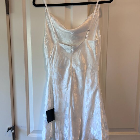 NWT Close to Your Heart White Satin Jacquard Cowl Slip Dress - Picture 5 of 7